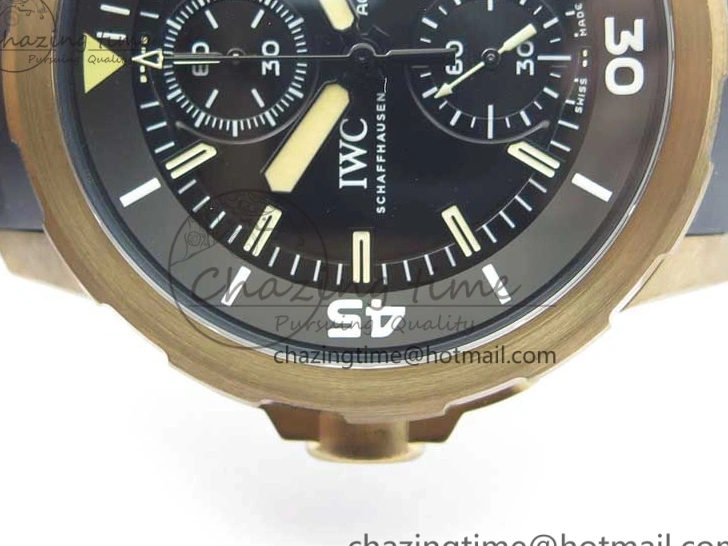 MIROTIME 0125 Aquatimer Chrono IW379503 Bronzo Case V6F 1:1 Best Edition Black Dial on Rubber Strap A Popular 7103